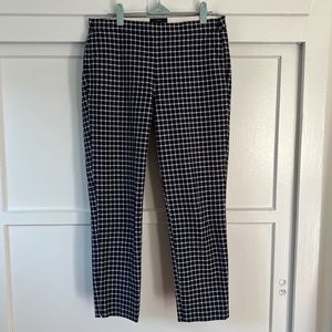 J. Crew Martie Windowpane Cropped Navy Pants G0893